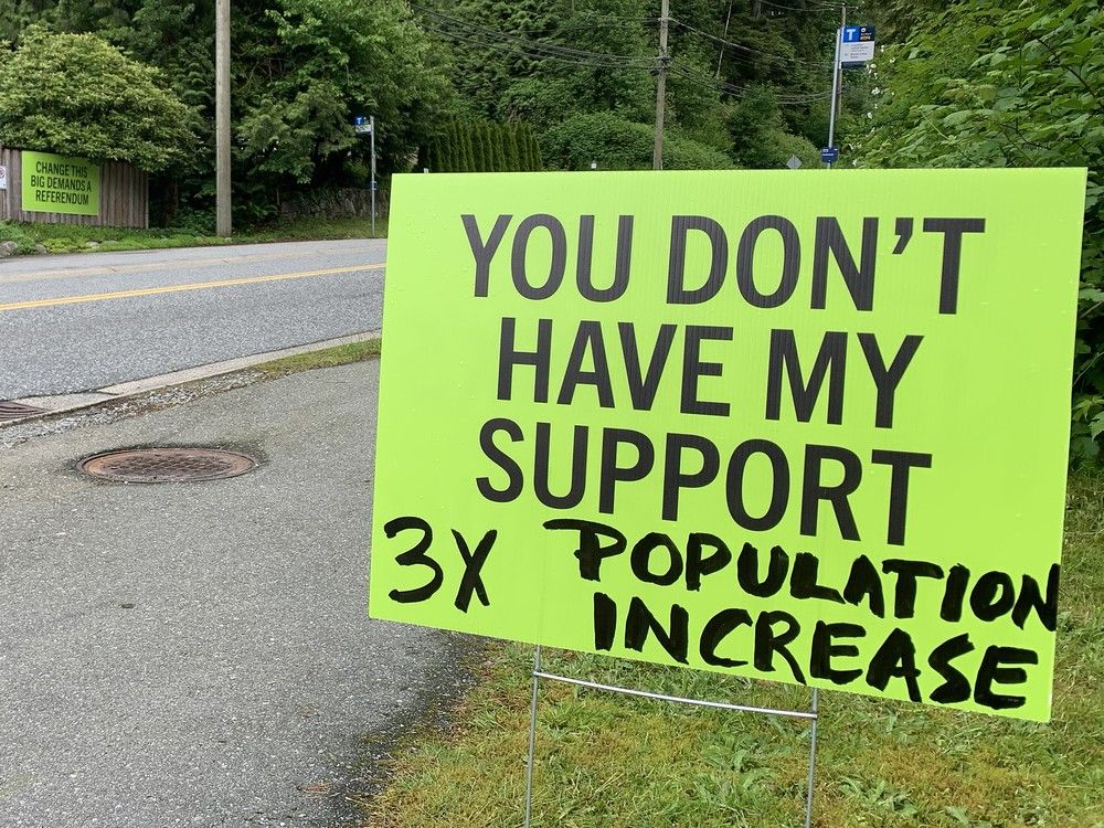  A sign on the roadside in Anmore on May 26, 2025