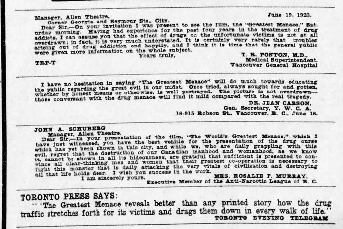  Quotes from the Greatest Menace ad.