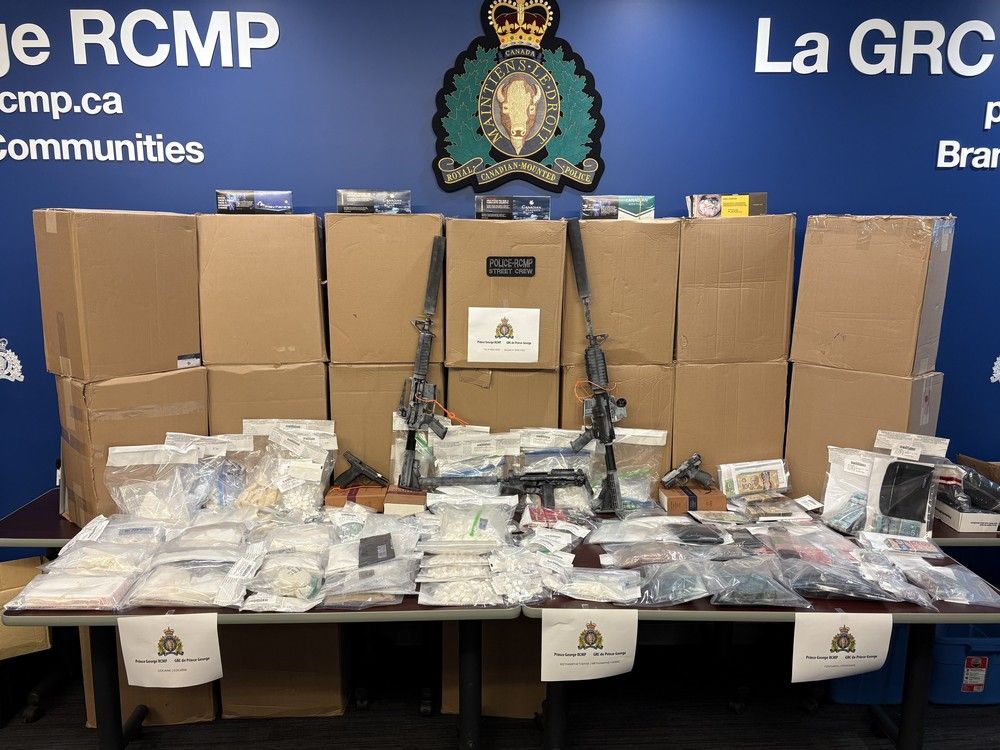 Prince George RCMP have made a massive seizure of firearms, illicit substances and even hand grenades during a two-day, bust into local drug operations. Prince George RCMP have made a massive seizure of firearms, illicit substances and even hand grenades during a two-day, bust into local drug operations.