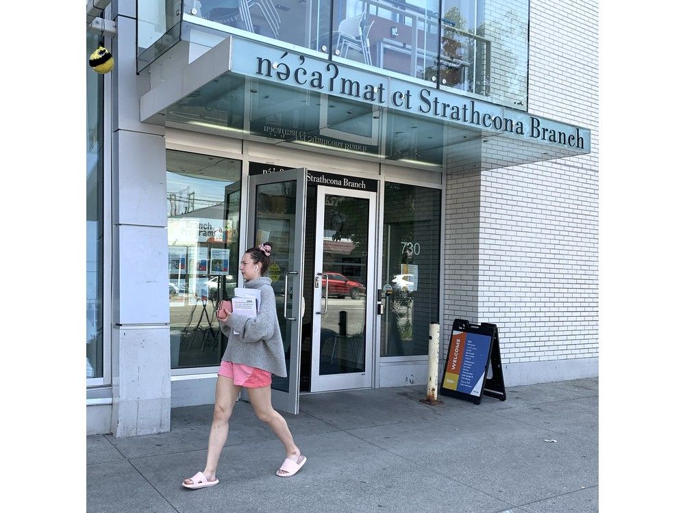 nə́c̓aʔmat ct Strathcona Library at 730 E Hastings St. in Vancouver, B.C. nə́c̓aʔmat ct Strathcona Library at 730 E Hastings St. in Vancouver, B.C.