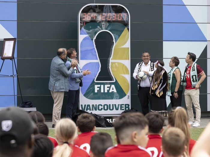 Dignitaries from several levels of government were in attendance on June 11 at Terry Fox Plaza to mark one year until the FIFA World Cup begins Dignitaries from several levels of government were in attendance on June 11 at Terry Fox Plaza to mark one year until the FIFA World Cup begins