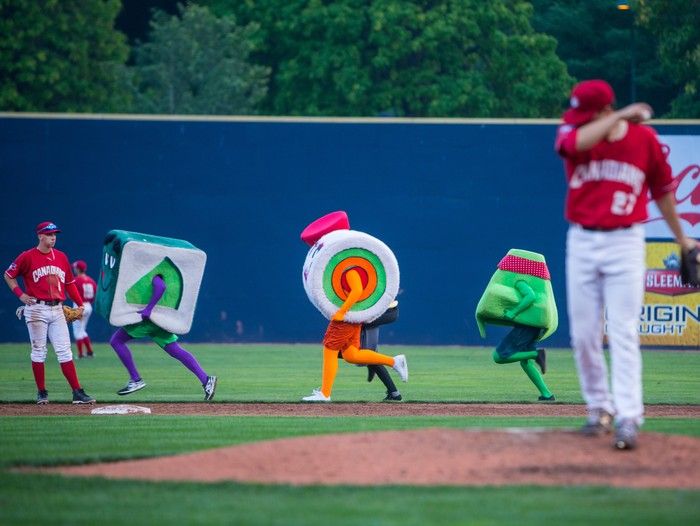 Sushi races during the Vancouver Canadians baseball game at Nat Bailey Stadium Aug. 15, 2018. Sushi races during the Vancouver Canadians baseball game at Nat Bailey Stadium Aug. 15, 2018.