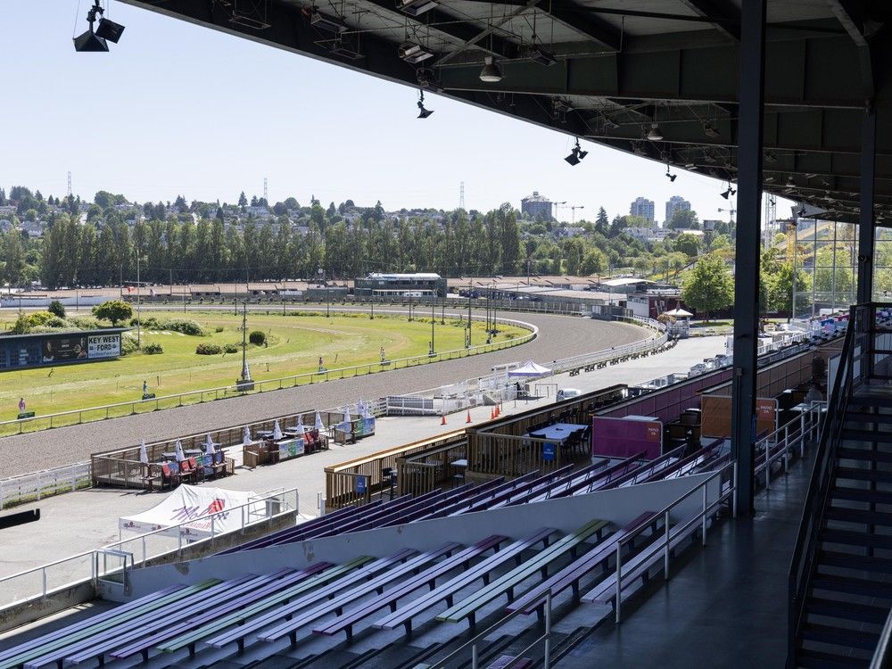 The view looking northeast from Hastings Park racecourse in Vancouver on June 9, 2025. The view looking northeast from Hastings Park racecourse in Vancouver on June 9, 2025.