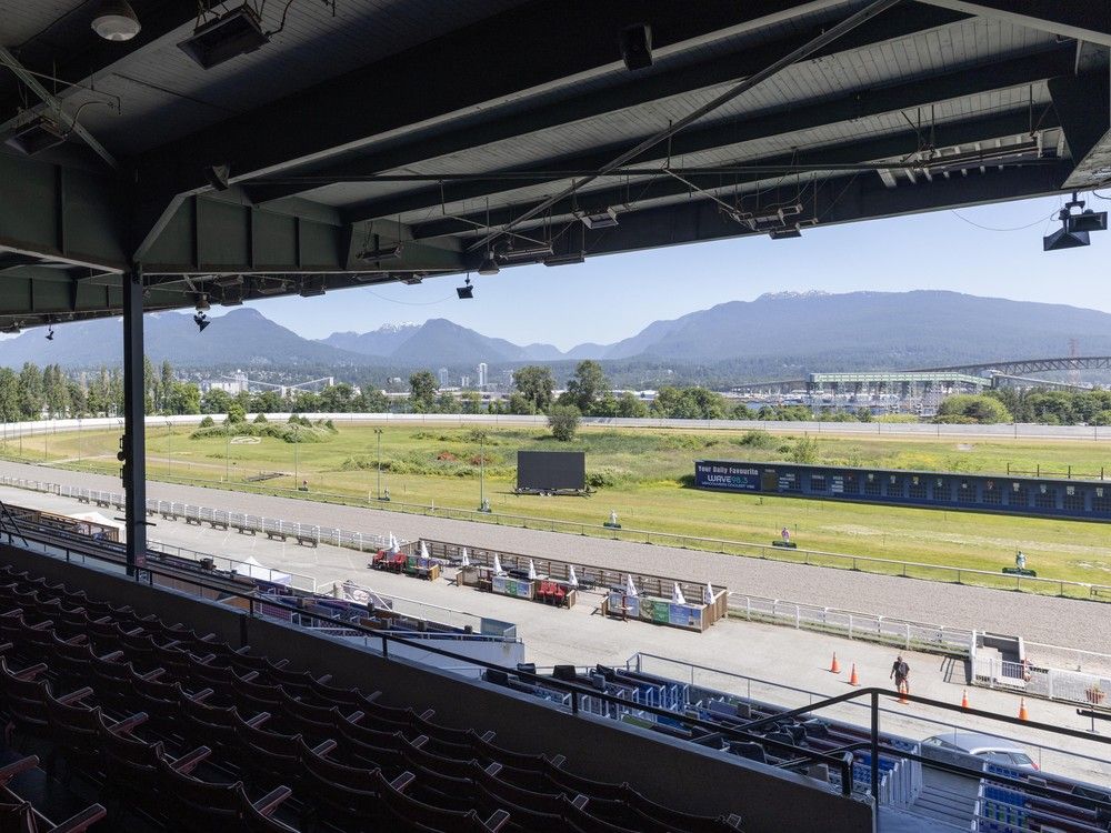 The view looking northwest from Hastings Park racecourse in Vancouver, June 9, 2025. The view looking northwest from Hastings Park racecourse in Vancouver, June 9, 2025.