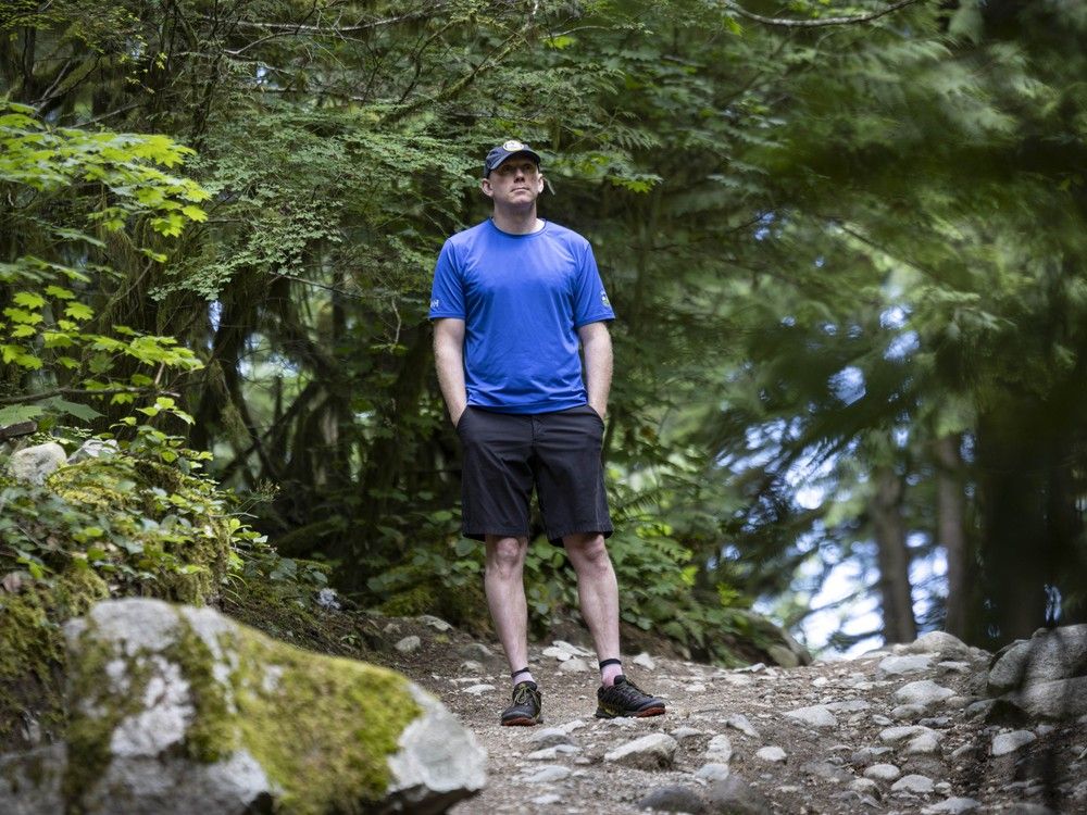  tyler duncan is the manager of squamish search and rescue. he’s pictured in the forest near squamish on july 10.