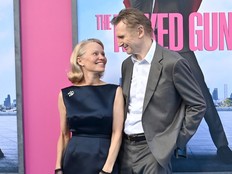 (L-R) Pamela Anderson and Liam Neeson attend "The Naked Gun" US Premiere at the SVA Theatre on July 28, 2025, in New York, New York.