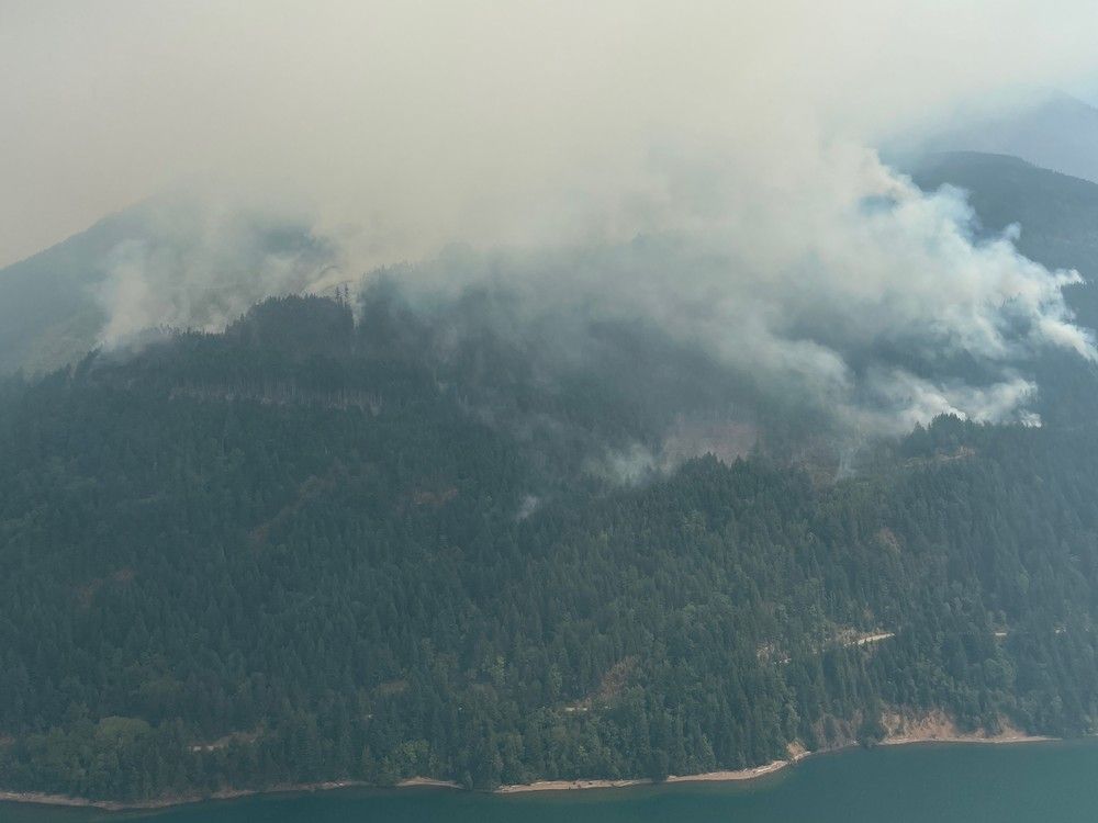 The Bear Creek wildfire, east of Harrison Lake, is now considered a wildfire of note.
