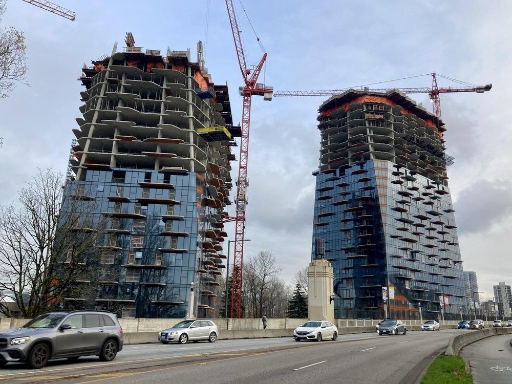 Sen̓áḵw rental towers being built by the Squamish Nation in Kitsilano near the Burrard Street Bridge. Sen̓áḵw rental towers being built by the Squamish Nation in Kitsilano near the Burrard Street Bridge.