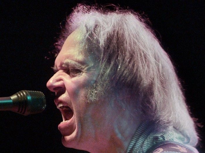 Rocker Neil Young at GM Place on October 1, 2000.