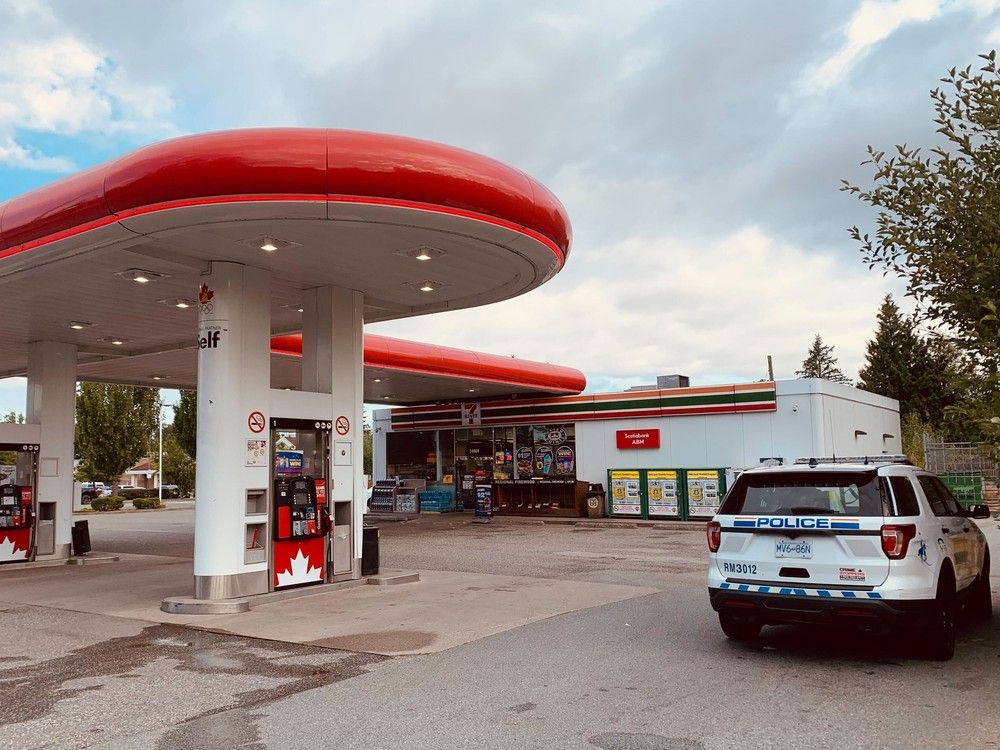 RCMP on scene at Petro Canada at 240 St. and Dewdney Trunk Rd.in Maple Ridge. Photo: Nick Procaylo