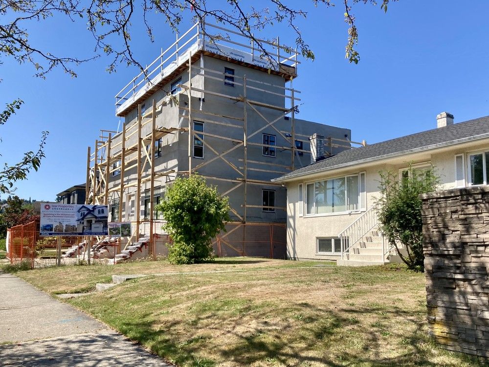 multiplex with six units (six-plex) being built at 2551 west king edward in vancouver