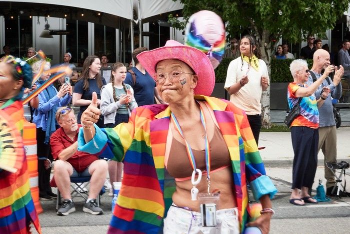  crowds and performers at the vancouver pride parade on aug. 3, 2025.