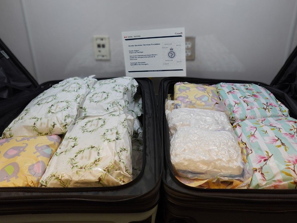 A 25-year-old traveller has been charged after a large amount of methamphetamine was seized at Vancouver airport.