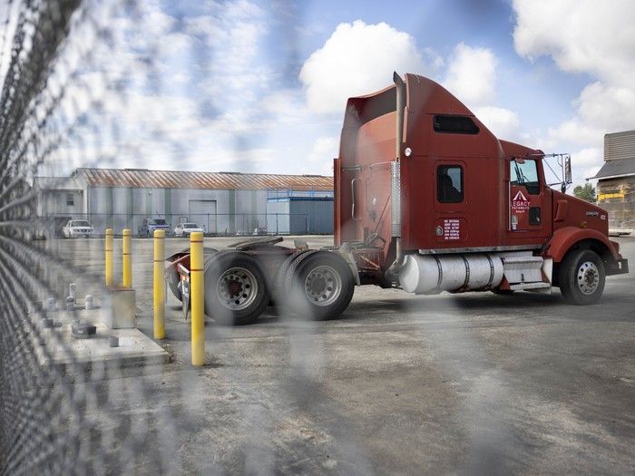 A Legacy Pathways truck parked at 26180 31B Avenue in Langley, next to a lot with Chohan Group trucks. A Legacy Pathways truck parked at 26180 31B Avenue in Langley, next to a lot with Chohan Group trucks.