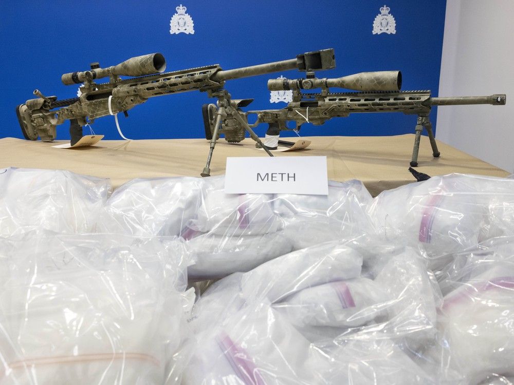 RCMP announce the dismantling of a massive drug lab in Falkland, BC, on Oct. 25, 2024.