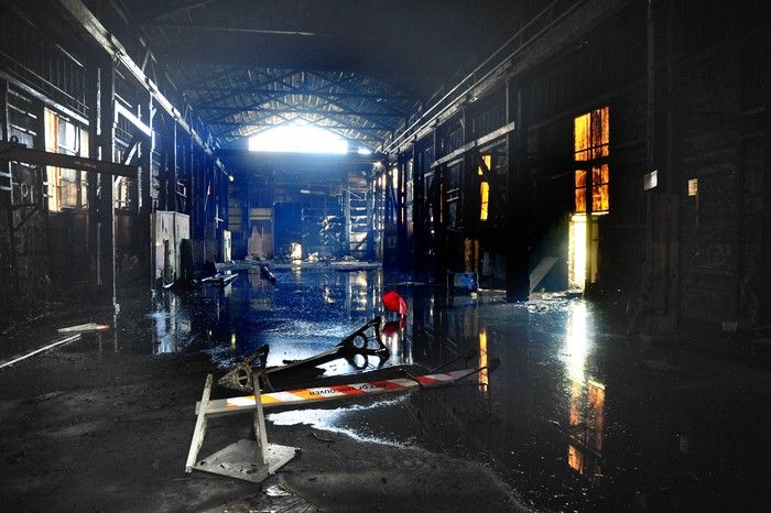  The interior of the Wilkinson Steel building was damaged by fire July 26, 2023.