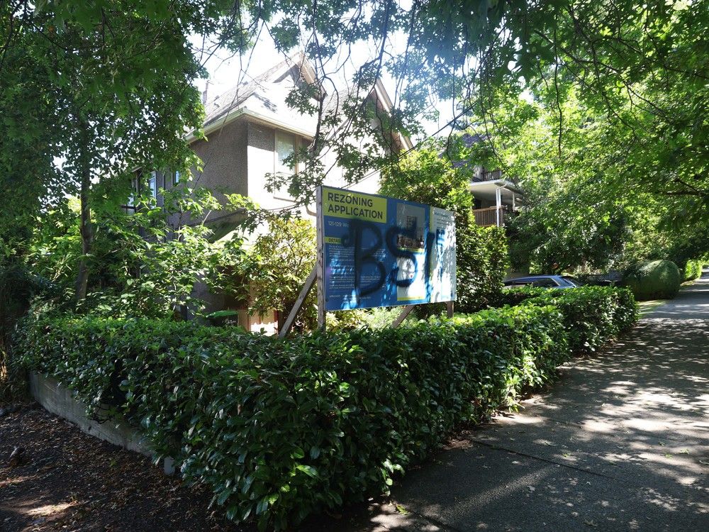 Three homes between 121 and 129 West 11th Ave, site of an apparently stalled highrise proposal from HAVN Developments. Renters have been allowed to reoccupy at least one of the old homes.