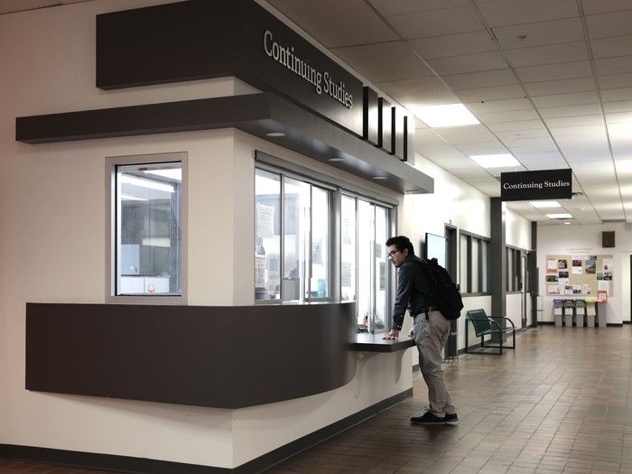 About 2,400 international students will take classes at Langara College, pictured here, this fall, which is half as many as two years ago. President Paula Burns said this has prompted reduction notices for 69 employees. About 2,400 international students will take classes at Langara College, pictured here, this fall, which is half as many as two years ago. President Paula Burns said this has prompted reduction notices for 69 employees.