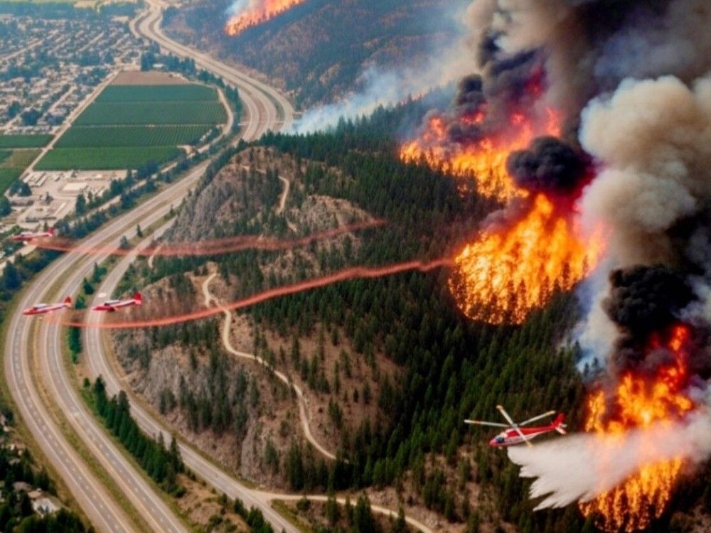  B.C. Wildfire Service posted two AI-generated images of a wildfire near Peachland. “Whether well-intentioned or intentionally misleading, misinformation is the last thing any of us need during emergencies,” said the post.