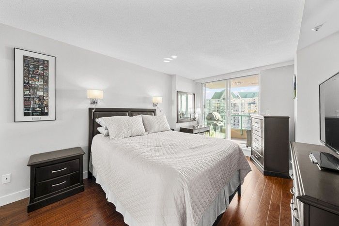  The bedroom in unit 1405 at 3071 Glen Dr. in Coquitlam.
