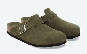 Gravity Pope Birkenstock Boston Slide In Thyme Suede