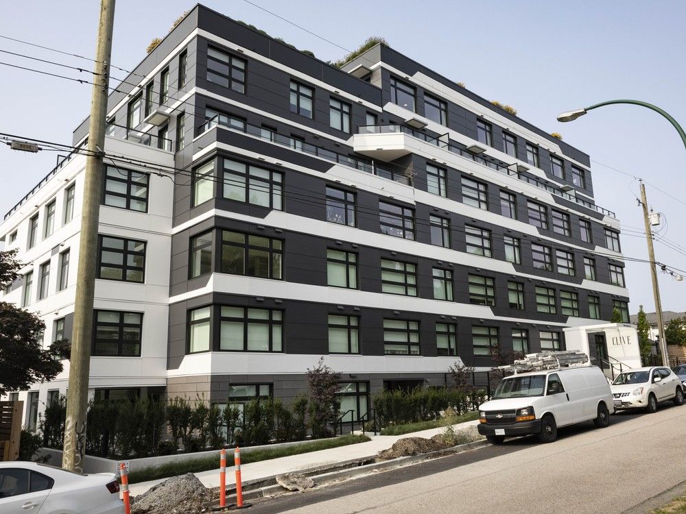 An apartment building at 3264 Vanness Ave. in Vancouver that was the site of a double homicide on Friday, Sept. 5. A third stabbing victim, who has since died, was found two blocks away.