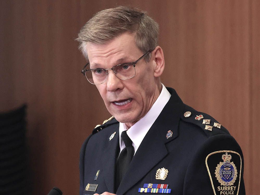 Surrey Police Chief Constable Norm Lipinski discusses the city's extortion spree on Sept. 15, 2025. Surrey Police Chief Constable Norm Lipinski discusses the city's extortion spree on Sept. 15, 2025.