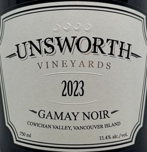 Unsworth Vineyards Gamay Noir