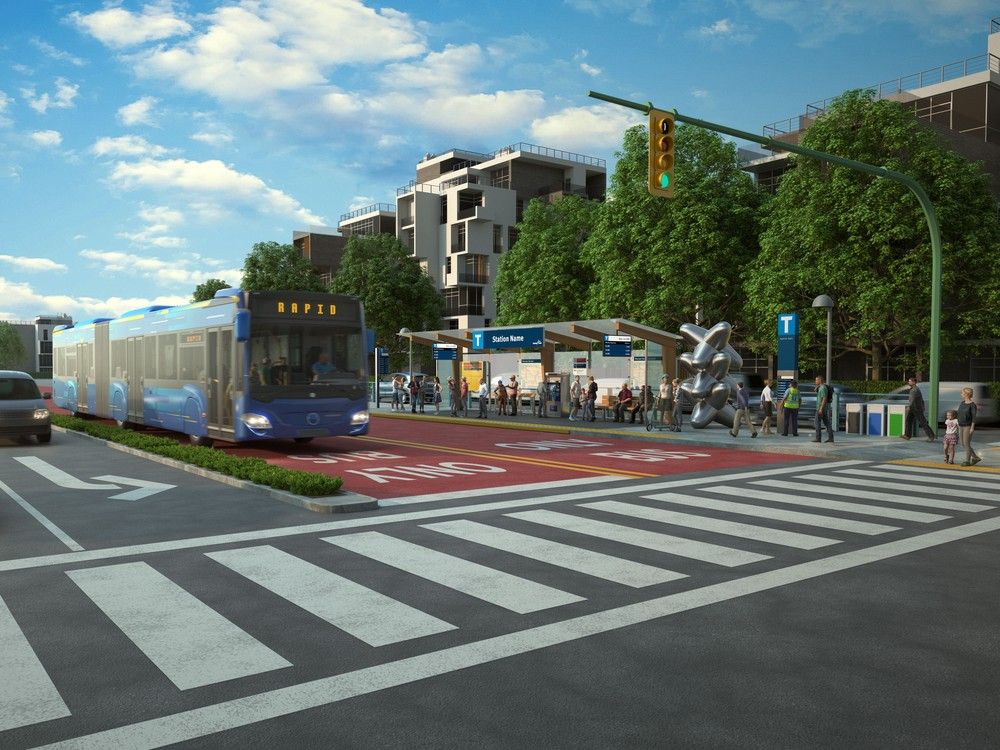 Handout conceptual illustration for the King George Boulevard Bus Rapid Transit (BRT) project. Handout conceptual illustration for the King George Boulevard Bus Rapid Transit (BRT) project.