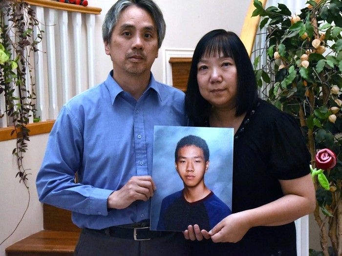 The parents of Alfred Wong: Samson Wong (father) and Chelly Wong (mother). Fifteen-year-old Alfred Wong was killed in January 2018. The parents of Alfred Wong: Samson Wong (father) and Chelly Wong (mother). Fifteen-year-old Alfred Wong was killed in January 2018.