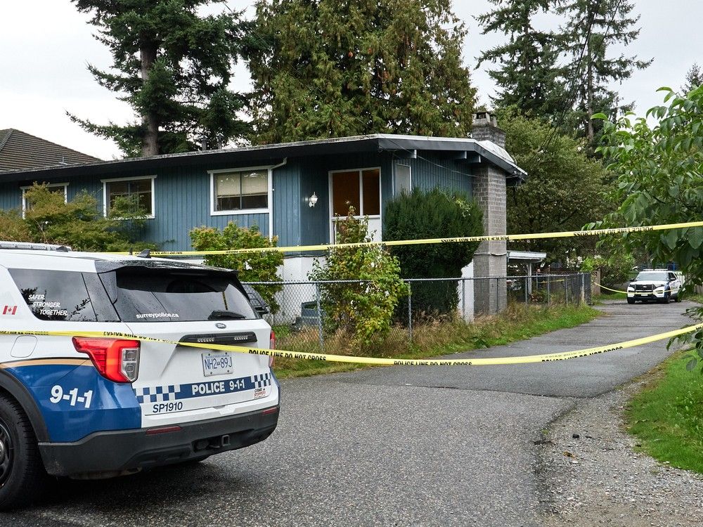  a woman was critically injured after multiple shots were fired into this home in surrey b.c. in the early hours of sunday, october 12, 2025.