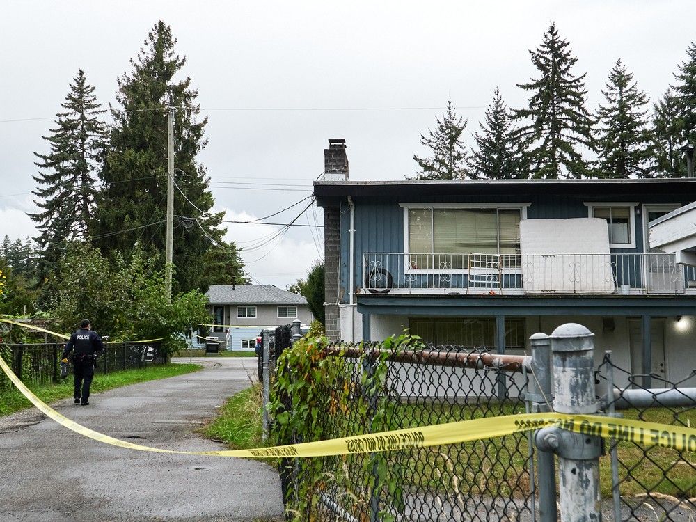  a woman was critically injured when shots were fired into this home in surrey b.c. in the early hours of sunday, october 12, 2025.