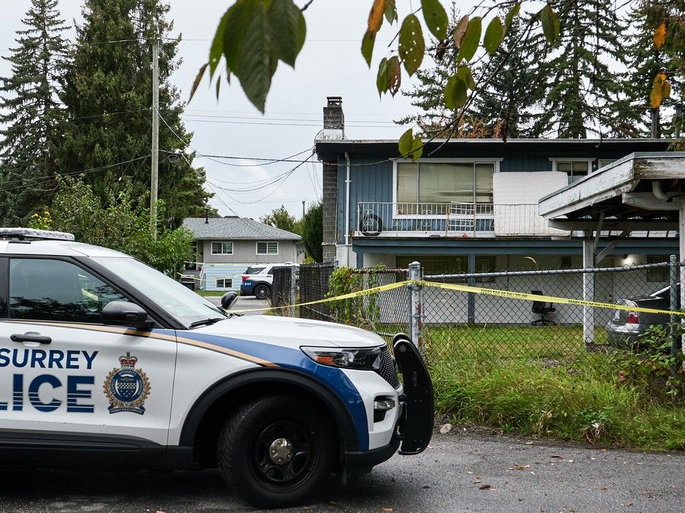 a woman was critically injured after multiple shots were fired into this home in surrey b.c. in the early hours of sunday, october 12, 2025.