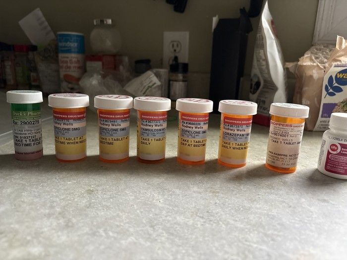 Rodney Wells’ pills on his kitchen counter on June 25, 2025, the day after he died. Rodney Wells’ pills on his kitchen counter on June 25, 2025, the day after he died.