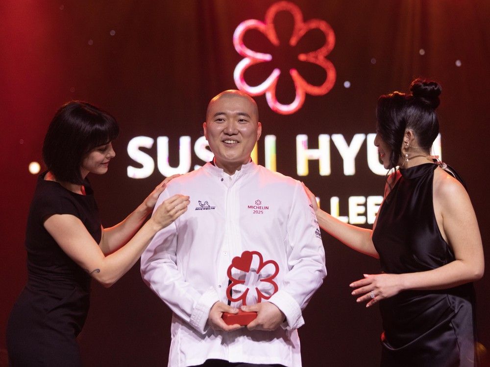 Chef and owner Juhyun Lee of Sushi Hyun won the Michelin Young Chef Award during the Michelin Guide ceremony at the Commodore Ballroom in Vancouver on Oct. 2, 2025. His restaurant Sushi Hyun was also awarded a coveted Michelin star during the event. Chef and owner Juhyun Lee of Sushi Hyun won the Michelin Young Chef Award during the Michelin Guide ceremony at the Commodore Ballroom in Vancouver on Oct. 2, 2025. His restaurant Sushi Hyun was also awarded a coveted Michelin star during the event.