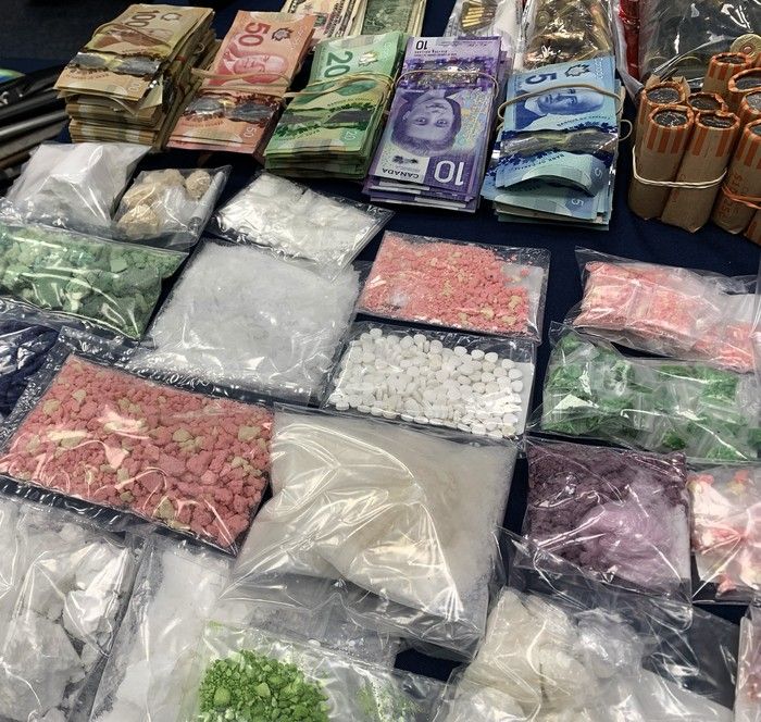  drugs and other contraband seized by the vancouver police department during a six week investigation which led to three arrests and $336,000 in toxic drugs from the west hotel in the downtown eastside.