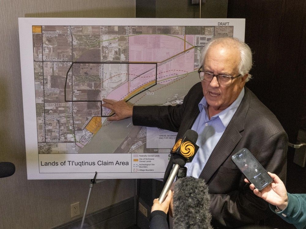 Richmond Mayor Malcolm Brodie speaks to the media after the information session.  Richmond Mayor Malcolm Brodie speaks to the media after the information session.