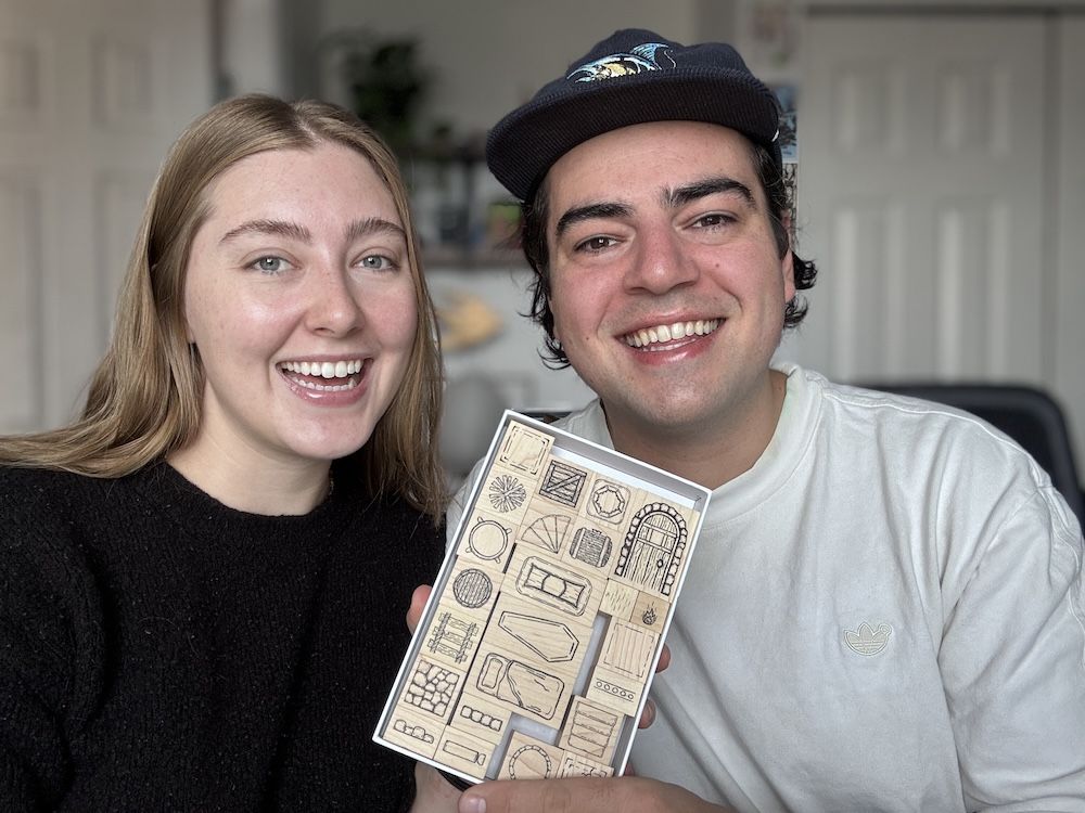Two Vancouver-based creators, Jacob Harris and Karoline Moore, are behind a handmade tabletop gaming invention called Tabletop Stamps that has gone viral on Instagram and Kickstarter, where it has reached more than US$200,000.