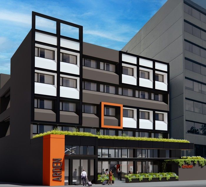  handout rendering of the arden hotel. the burrard medical building at 1144 burrard street will be transformed in to a 62 room boutique-style hotel, with retail space and restaurant operated by wentworth hospitality group. architect: ciccozzi architecture.