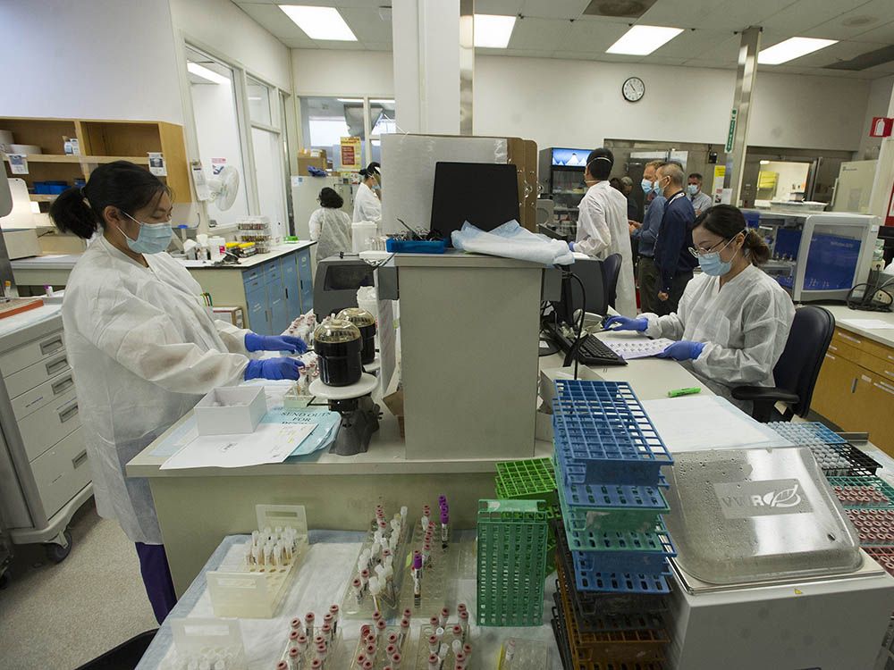 A bargaining group for health workers from lab techs (pictured) to care aides and food and cleaning workers has reached a tentative deal with the Health Employers Association of B.C. and the provincial government.