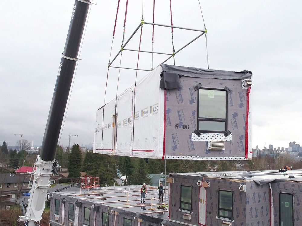  Photo shows NUQO’s Modular Capilano under construction. NUQO Modular is an Indigenous and female-led company in North Vancouver. The company says modular housing cuts down on construction waste, contributing to Metro Vancouver’s zero waste goals.