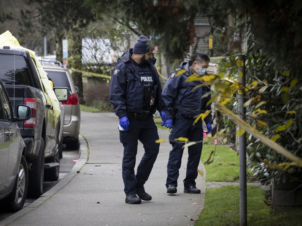 Police investigate a shooting that left one man dead Friday night in Surrey. Police investigate a shooting that left one man dead Friday night in Surrey.