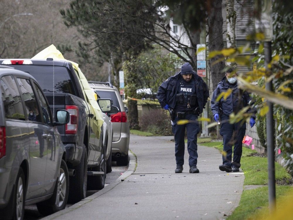 Police were on the scene of a Friday shooting that left one man dead in the 10400-block of 152nd Street in Surrey.
