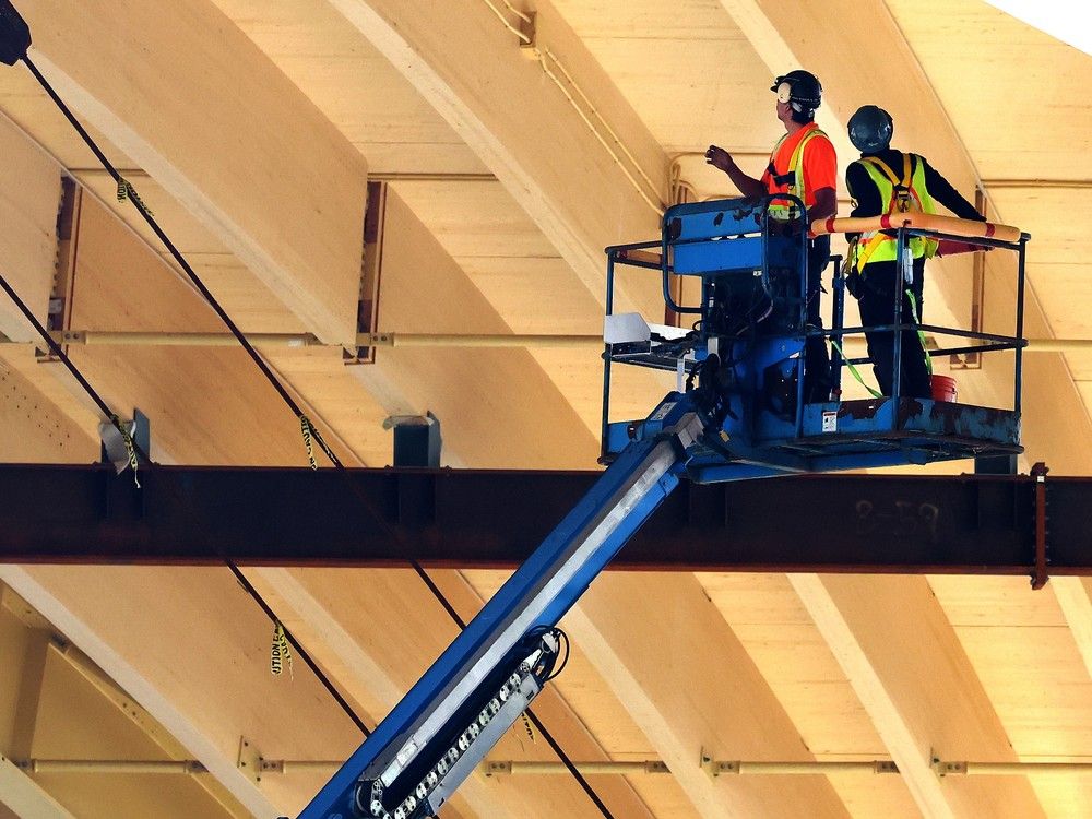  Work underway to complete the new PNE Amphitheatre, in Vancouver on Sept 11, 2025.