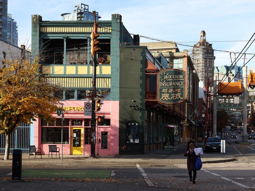  scenes from e. pender and carrall streets in chinatown in november 2023