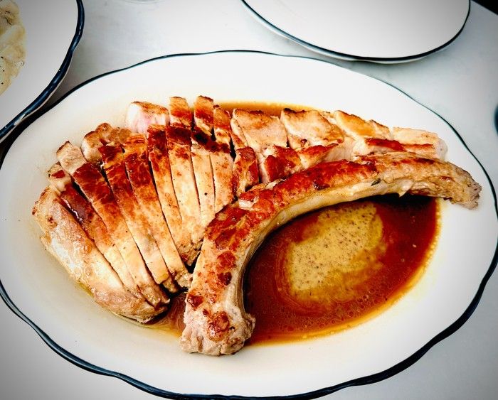 Pork chop for two at Chez Celine. Pork chop for two at Chez Celine.