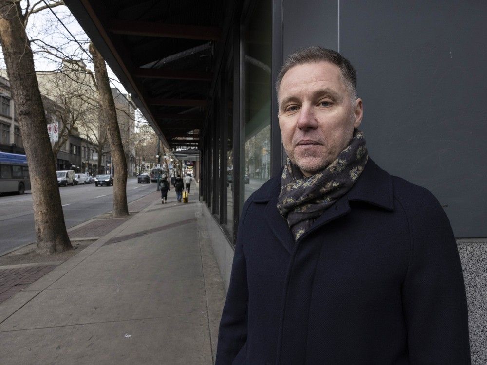 Steve Johnston, who co-authored Vancouver's CBA policy while working for the city in 2017 and 2018, outside the Woodward's building in Vancouver on Jan. 23.