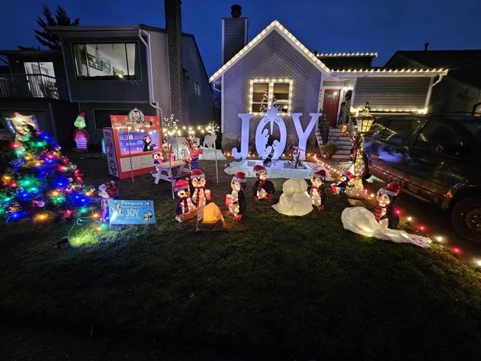 The Penguins Celebrating the Joy of Christmas display in Langley. The Penguins Celebrating the Joy of Christmas display in Langley.