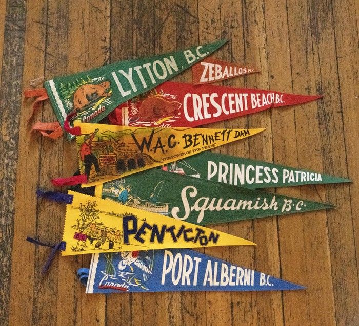  Vintage B.C. pennants, including one from the W.A.C. Bennett dam.