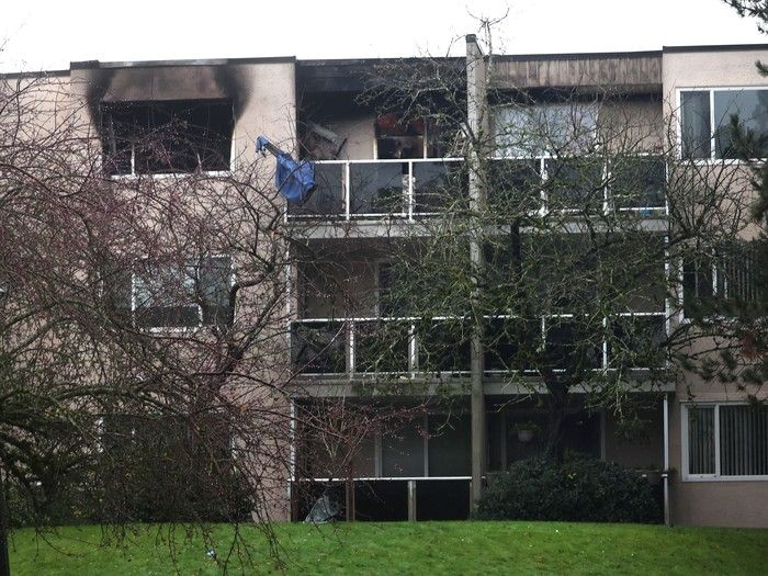  the fire in an apartment building near seventh avenue and broadway street in the steveston neighbourhood was reported shortly before 8 p.m. on tuesday